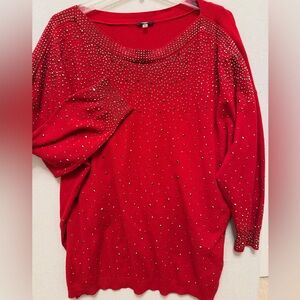 Vila Milano Red Studded Sweater Size 2X